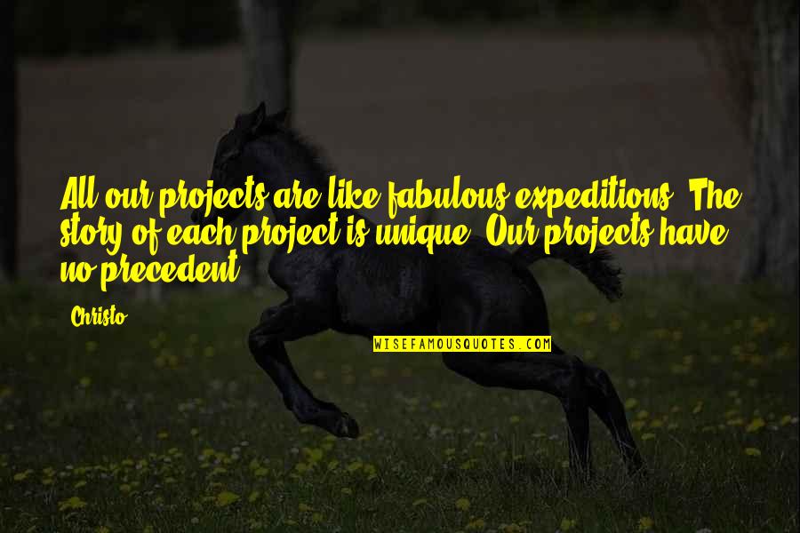 Expeditions Quotes By Christo: All our projects are like fabulous expeditions. The