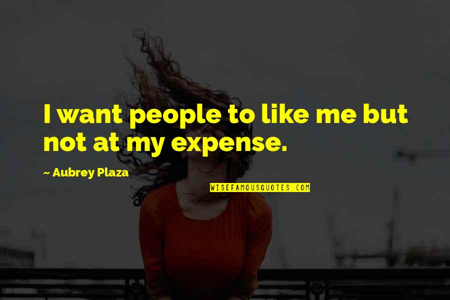 Expenses Quotes By Aubrey Plaza: I want people to like me but not