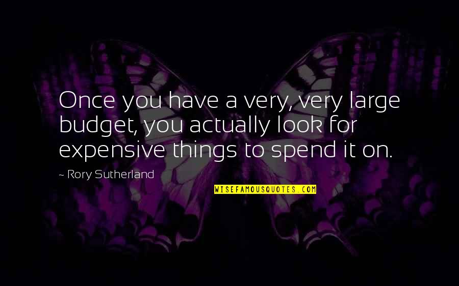 Expensive Things Quotes By Rory Sutherland: Once you have a very, very large budget,