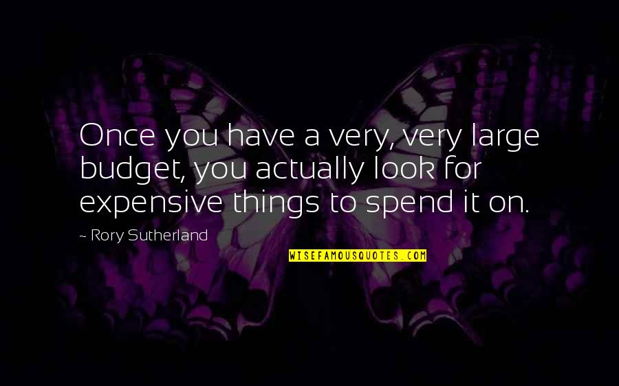 Expensive Things Quotes By Rory Sutherland: Once you have a very, very large budget, Expensive Things Quotes By Rory Sutherland: Once you have a very, very large budget,