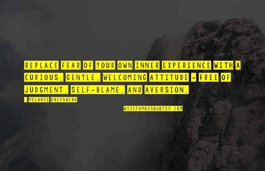 Experience And Attitude Quotes By Melanie Greenberg: Replace fear of your own inner experience with