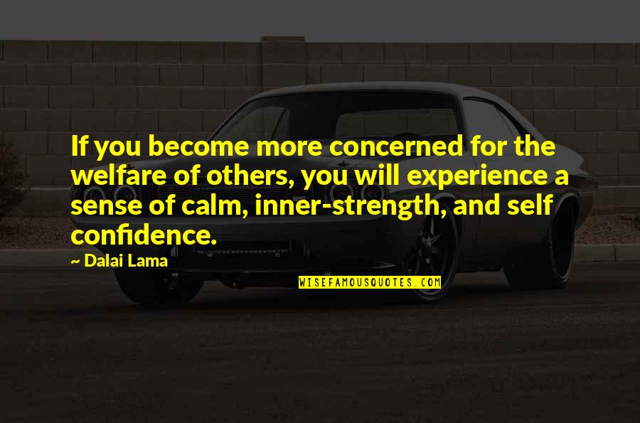 Experience And Confidence Quotes By Dalai Lama: If you become more concerned for the welfare