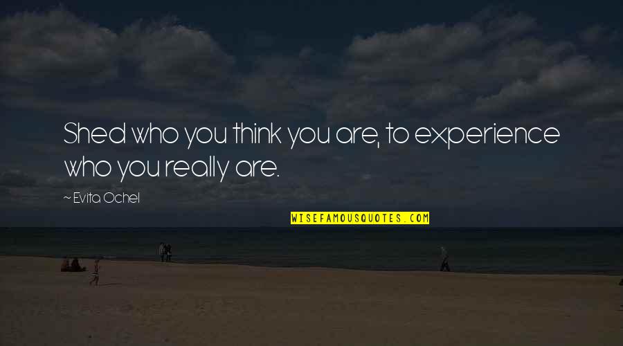 Experience And Growth Quotes By Evita Ochel: Shed who you think you are, to experience