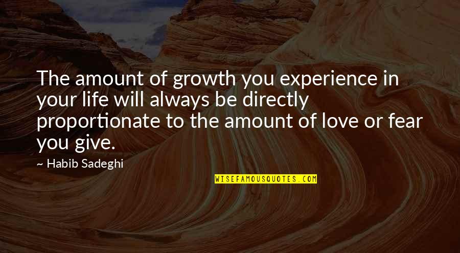 Experience And Growth Quotes By Habib Sadeghi: The amount of growth you experience in your