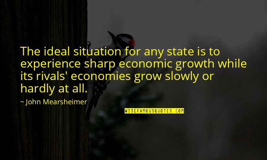 Experience And Growth Quotes By John Mearsheimer: The ideal situation for any state is to