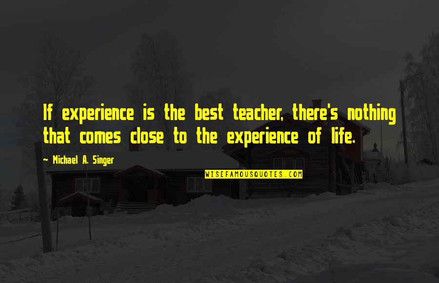 Experience And Growth Quotes By Michael A. Singer: If experience is the best teacher, there's nothing