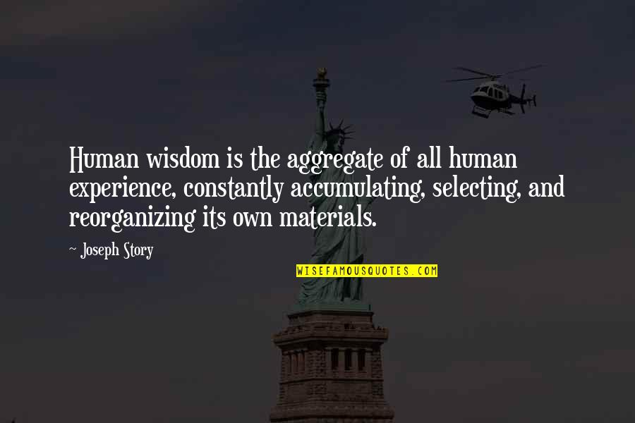 Experience And Wisdom Quotes By Joseph Story: Human wisdom is the aggregate of all human