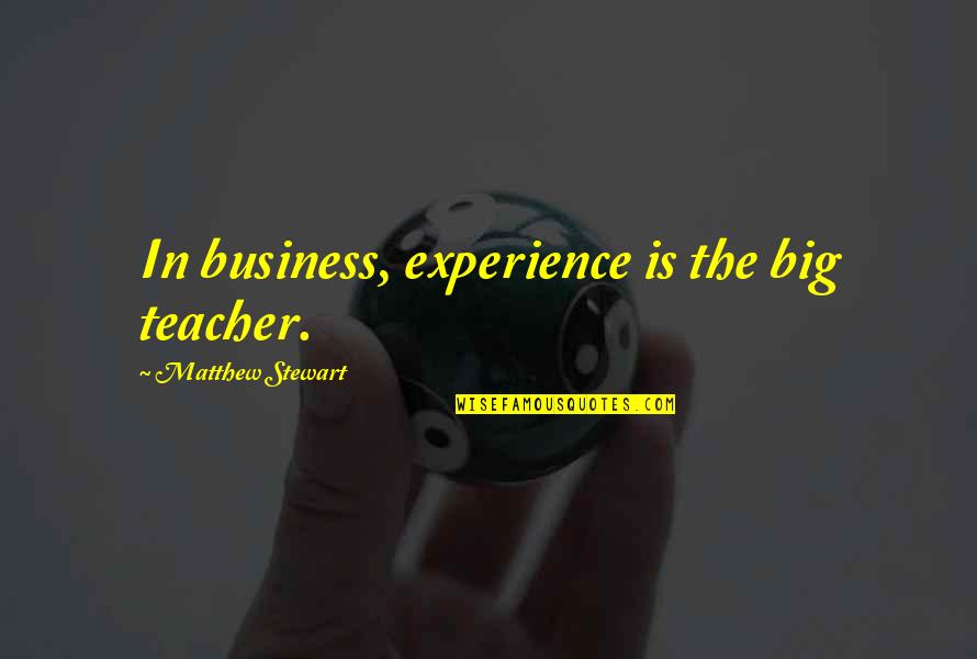 Experience As A Teacher Quotes By Matthew Stewart: In business, experience is the big teacher.
