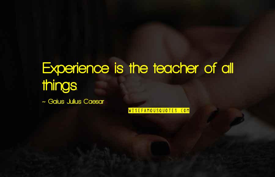 Experience As The Best Teacher Quotes By Gaius Julius Caesar: Experience is the teacher of all things.