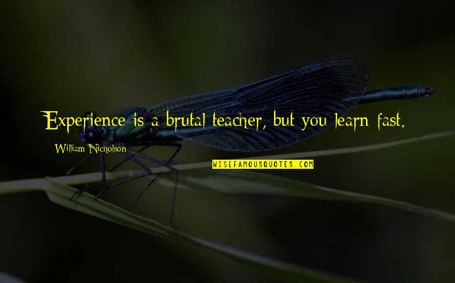 Experience As The Best Teacher Quotes By William Nicholson: Experience is a brutal teacher, but you learn Experience As The Best Teacher Quotes By William Nicholson: Experience is a brutal teacher, but you learn