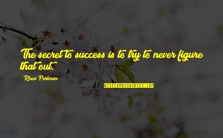 Experience Changes You Quotes By Rhea Perlman: The secret to success is to try to Experience Changes You Quotes By Rhea Perlman: The secret to success is to try to