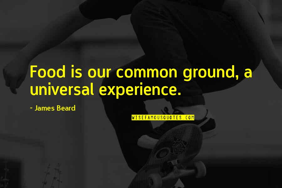 Experience Experience Quotes By James Beard: Food is our common ground, a universal experience.