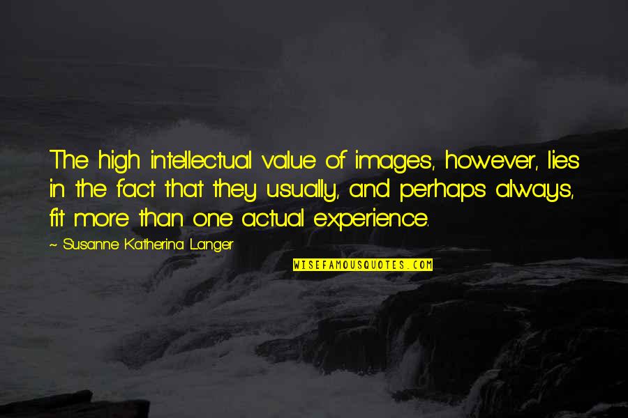 Experience Experience Quotes By Susanne Katherina Langer: The high intellectual value of images, however, lies
