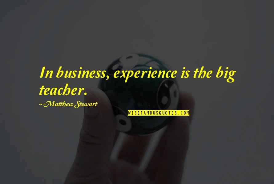 Experience In Business Quotes By Matthew Stewart: In business, experience is the big teacher.