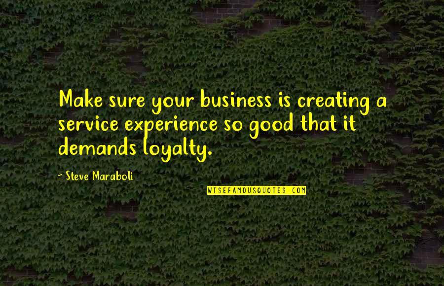 Experience In Business Quotes By Steve Maraboli: Make sure your business is creating a service