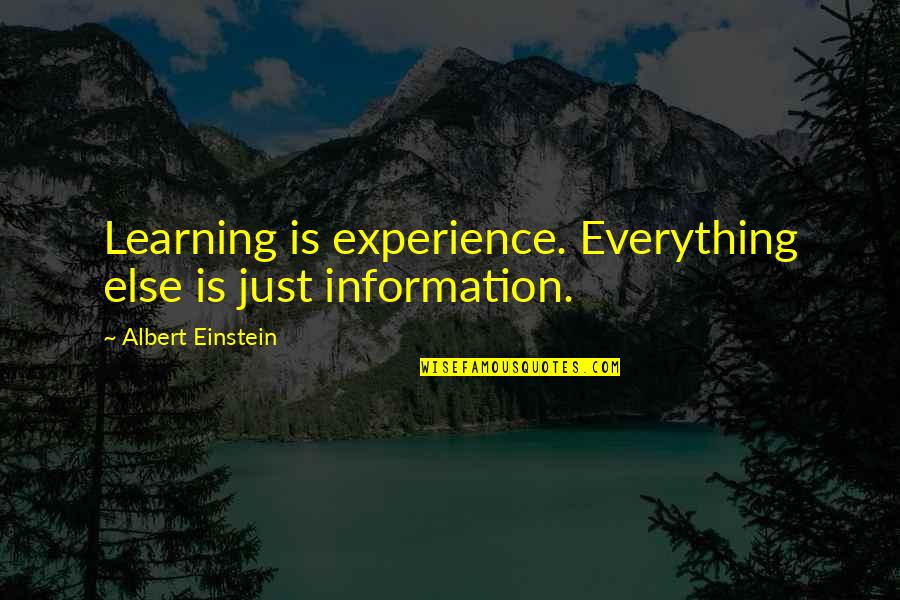 Experience Learning Quotes By Albert Einstein: Learning is experience. Everything else is just information.
