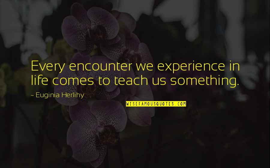 Experience Learning Quotes By Euginia Herlihy: Every encounter we experience in life comes to