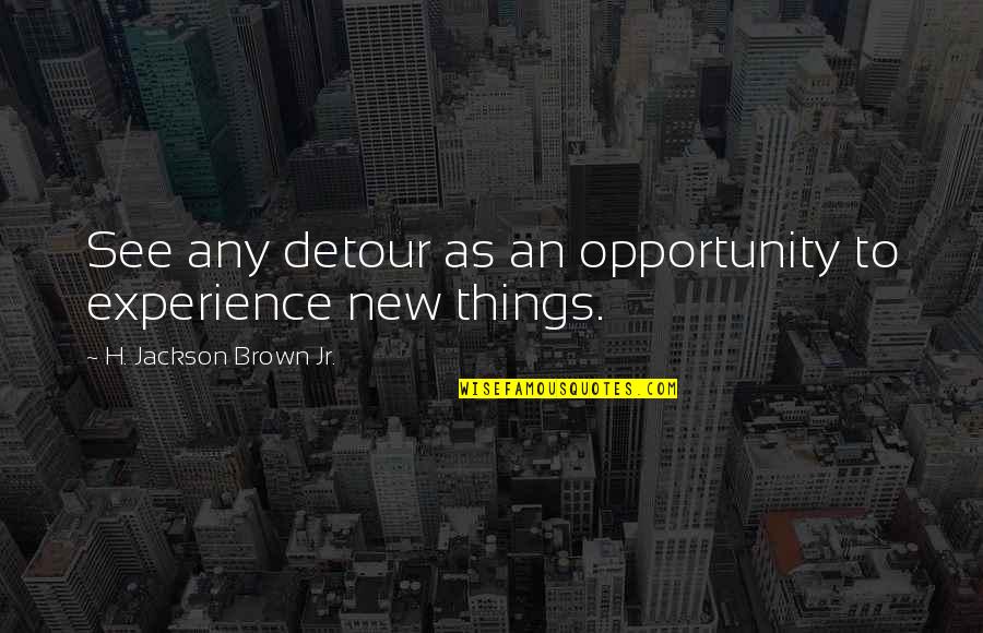 Experience New Things Quotes By H. Jackson Brown Jr.: See any detour as an opportunity to experience