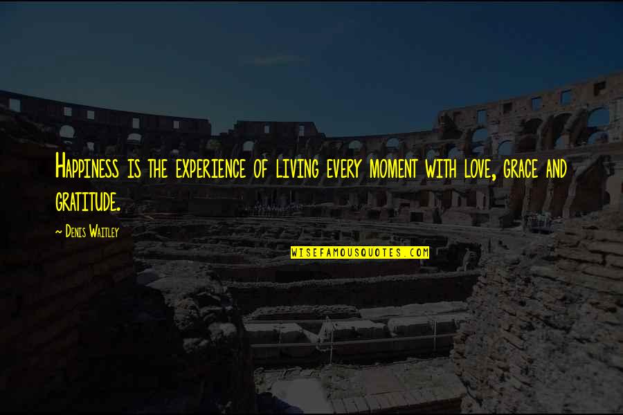 Experience Of Love Quotes By Denis Waitley: Happiness is the experience of living every moment