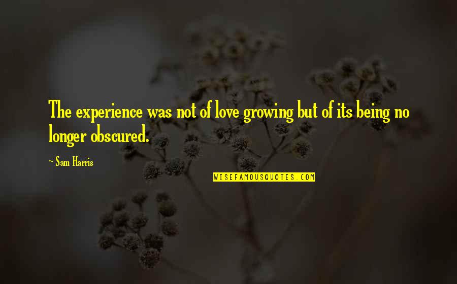 Experience Of Love Quotes By Sam Harris: The experience was not of love growing but