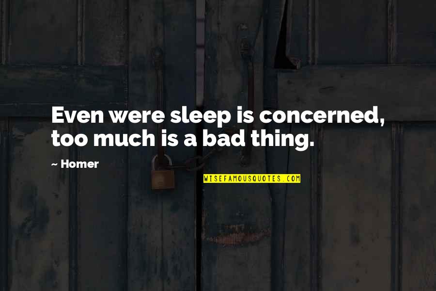 Experience Of Pleasure And Pain Quotes By Homer: Even were sleep is concerned, too much is