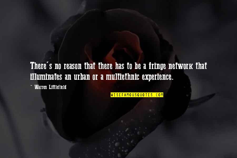 Experience Or Quotes By Warren Littlefield: There's no reason that there has to be Experience Or Quotes By Warren Littlefield: There's no reason that there has to be