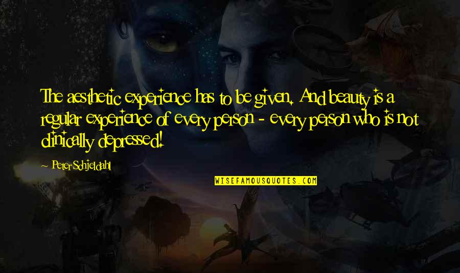 Experience Person Quotes By Peter Schjeldahl: The aesthetic experience has to be given. And Experience Person Quotes By Peter Schjeldahl: The aesthetic experience has to be given. And