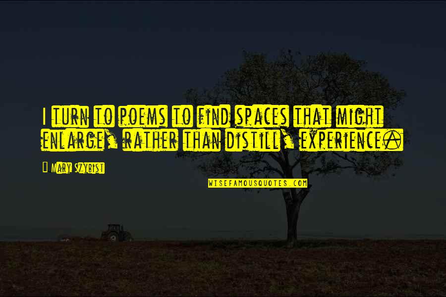 Experience Poems Quotes By Mary Szybist: I turn to poems to find spaces that