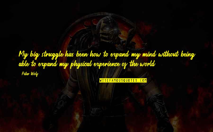 Experience The World Quotes By Peter Wolf: My big struggle has been how to expand Experience The World Quotes By Peter Wolf: My big struggle has been how to expand