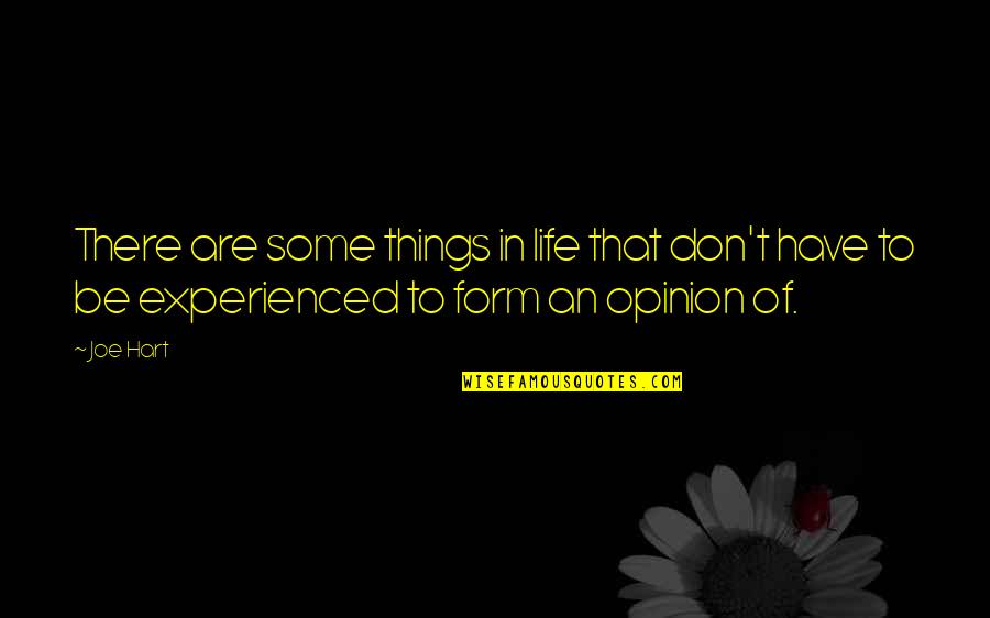 Experienced Quotes By Joe Hart: There are some things in life that don't