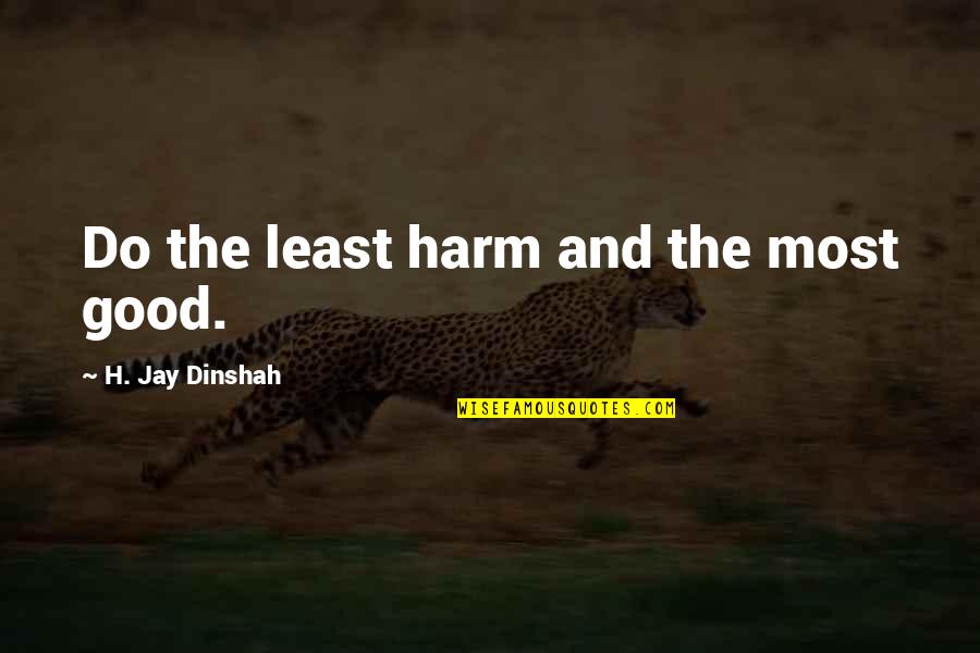 Experiencem Quotes By H. Jay Dinshah: Do the least harm and the most good.