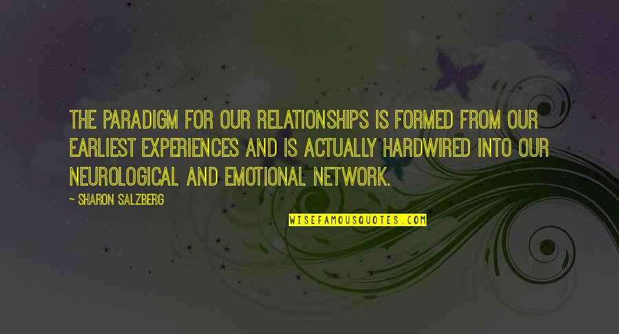 Experiences Quotes Quotes By Sharon Salzberg: The paradigm for our relationships is formed from