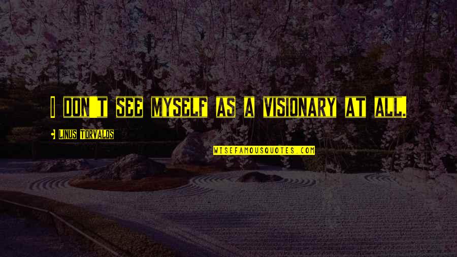 Experimental Theatre Quotes By Linus Torvalds: I don't see myself as a visionary at Experimental Theatre Quotes By Linus Torvalds: I don't see myself as a visionary at