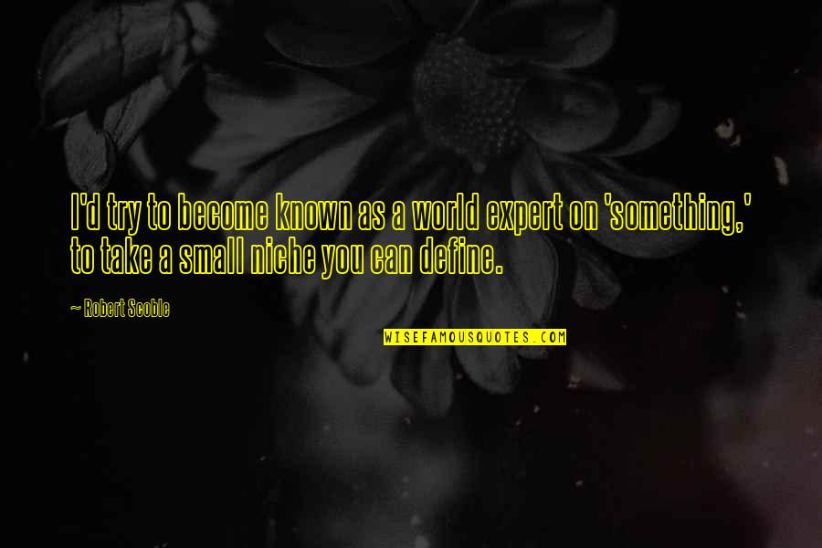 Expert At Something Quotes By Robert Scoble: I'd try to become known as a world