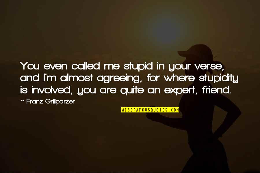 Expert In Quotes By Franz Grillparzer: You even called me stupid in your verse, Expert In Quotes By Franz Grillparzer: You even called me stupid in your verse,
