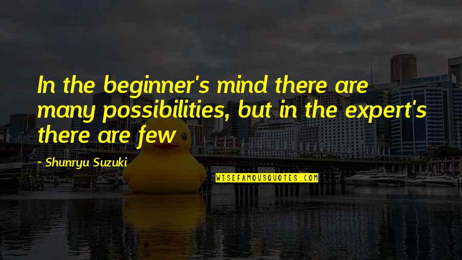 Expert Quotes By Shunryu Suzuki: In the beginner's mind there are many possibilities, Expert Quotes By Shunryu Suzuki: In the beginner's mind there are many possibilities,