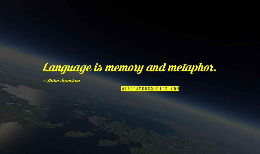 Expertenstandards Quotes By Storm Jameson: Language is memory and metaphor. Expertenstandards Quotes By Storm Jameson: Language is memory and metaphor.