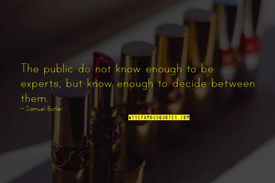 Experts Quotes By Samuel Butler: The public do not know enough to be