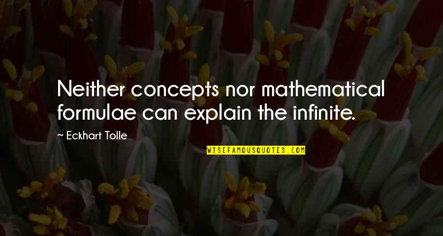 Explain The Quotes By Eckhart Tolle: Neither concepts nor mathematical formulae can explain the