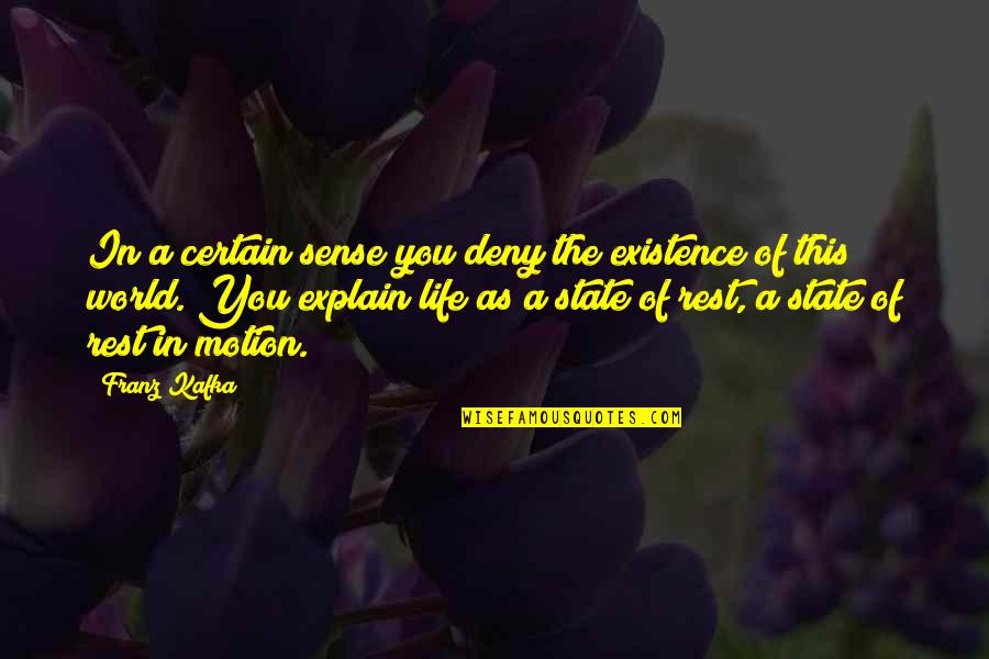 Explain This Quotes By Franz Kafka: In a certain sense you deny the existence Explain This Quotes By Franz Kafka: In a certain sense you deny the existence