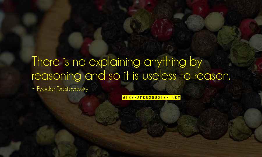 Explaining Quotes By Fyodor Dostoyevsky: There is no explaining anything by reasoning and