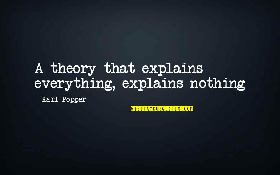 Explains Quotes By Karl Popper: A theory that explains everything, explains nothing