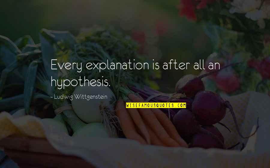 Explanation Quotes By Ludwig Wittgenstein: Every explanation is after all an hypothesis.