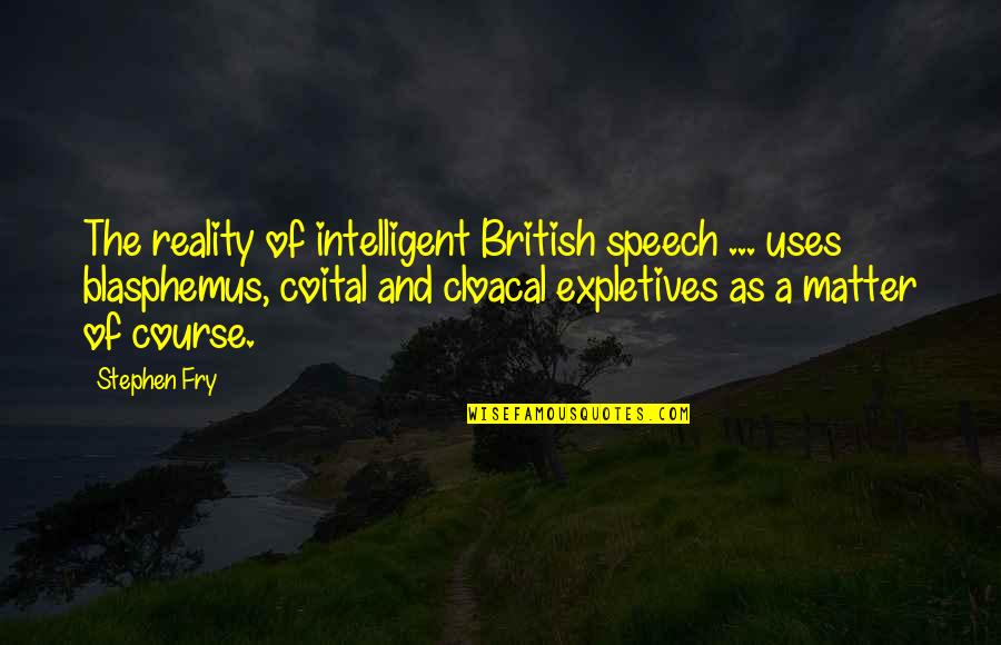 Expletives Quotes By Stephen Fry: The reality of intelligent British speech ... uses