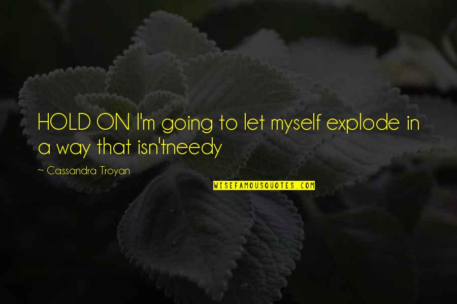 Explode Quotes By Cassandra Troyan: HOLD ON I'm going to let myself explode