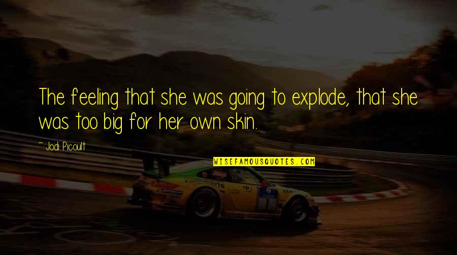 Explode Quotes By Jodi Picoult: The feeling that she was going to explode,
