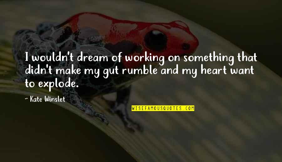 Explode Quotes By Kate Winslet: I wouldn't dream of working on something that