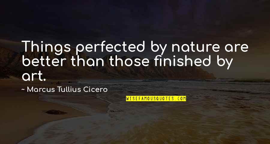 Exploding Stars Quotes By Marcus Tullius Cicero: Things perfected by nature are better than those