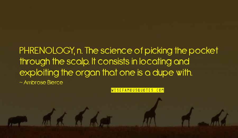Exploiting Quotes By Ambrose Bierce: PHRENOLOGY, n. The science of picking the pocket