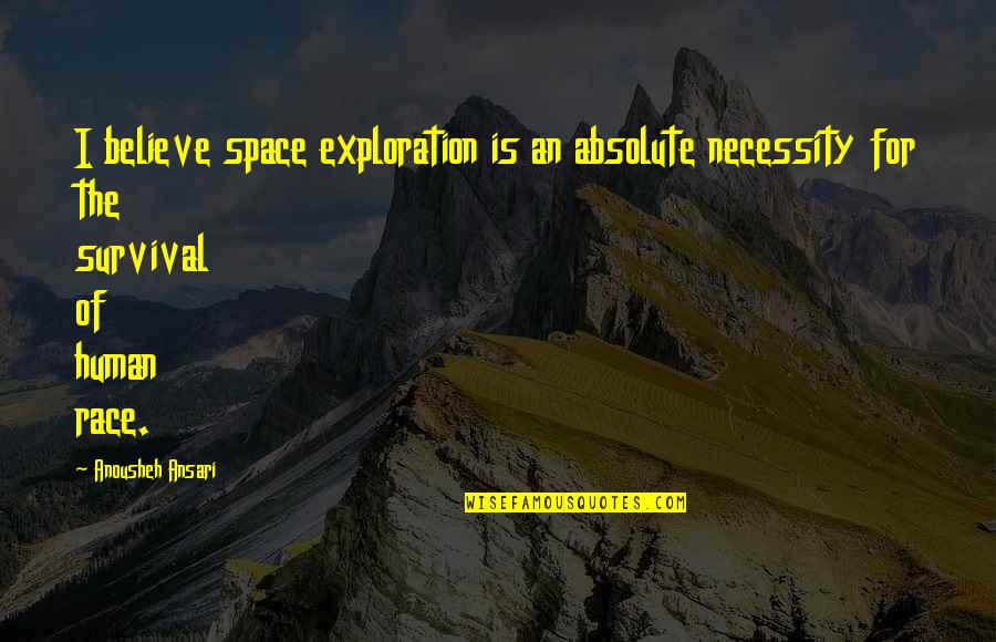 Exploration Of Space Quotes By Anousheh Ansari: I believe space exploration is an absolute necessity
